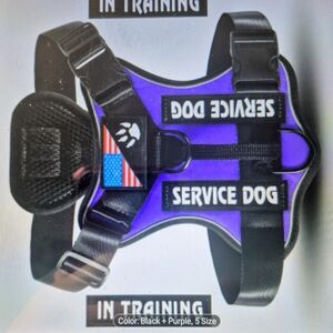 Service Dog Harness - Black and Purple
